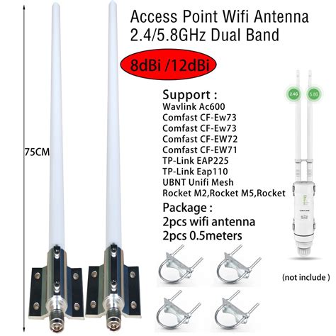 Piso Wifi AP Antenna 2.4G/5.8G 8dBi /12dBi Dual .
